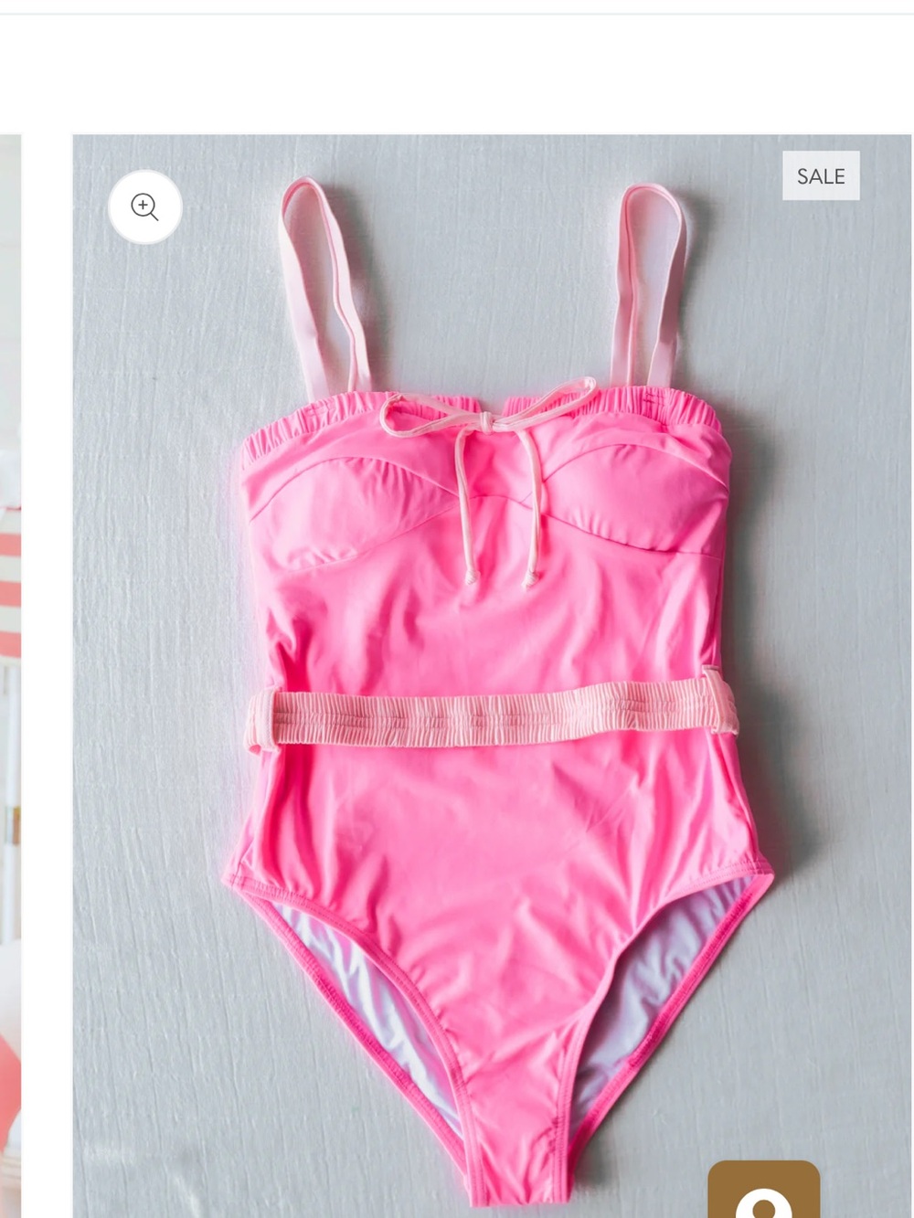 SweetHoney Pink One-Piece Swimsuit with Belt Detail